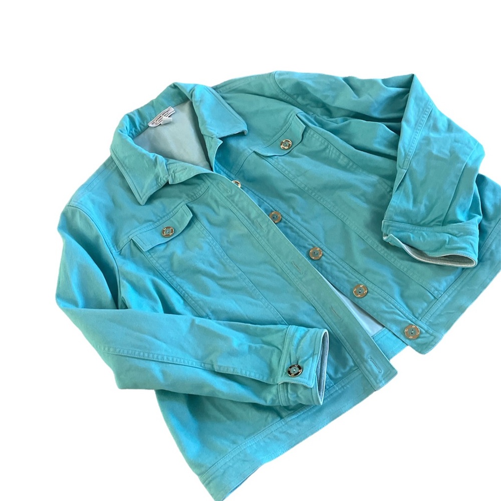 ST. JOHN SPORT Jean Jacket! TURQUOISE Blue!!!